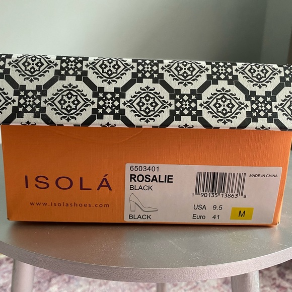 Isola Rosalie Black Leather Pumps Sz 9.5 - Picture 8 of 8